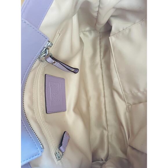 Coach Purse: 13236 light purple Carly expandable Leather Shoulder Bag - Picture 9 of 10